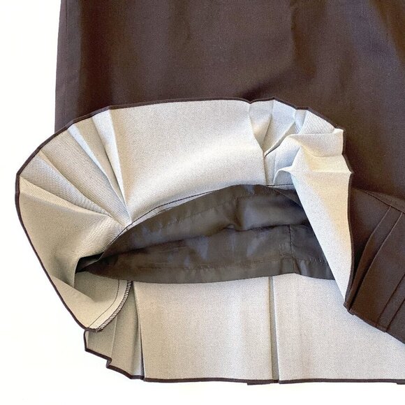 Tahari Brown Pencil Skirt w/ Pleated Hem Size 4 - Picture 4 of 8